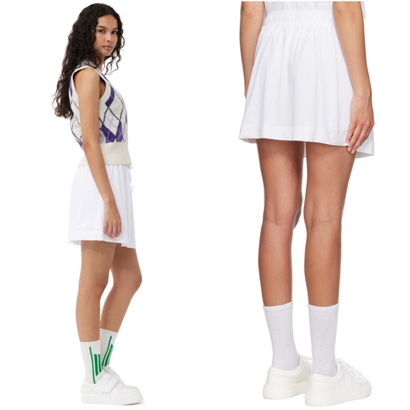 GANNI X PRINCE Graphic Logo Elastic Drawstring Waist Pull On Tennis Skirt S - Picture 8 of 13